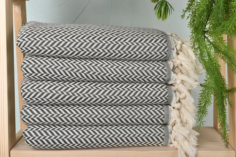 Lightweight towel, Spa Towel, Embroidered Turkish Towel, 70x40 Cotton Chevron Towel, Large Turkish Towel, Customized Towels, Turkish hand towel - 2