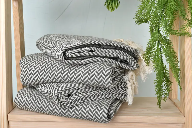Lightweight towel, Spa Towel, Embroidered Turkish Towel, 70x40 Cotton Chevron Towel, Large Turkish Towel, Customized Towels, Turkish hand towel - 7