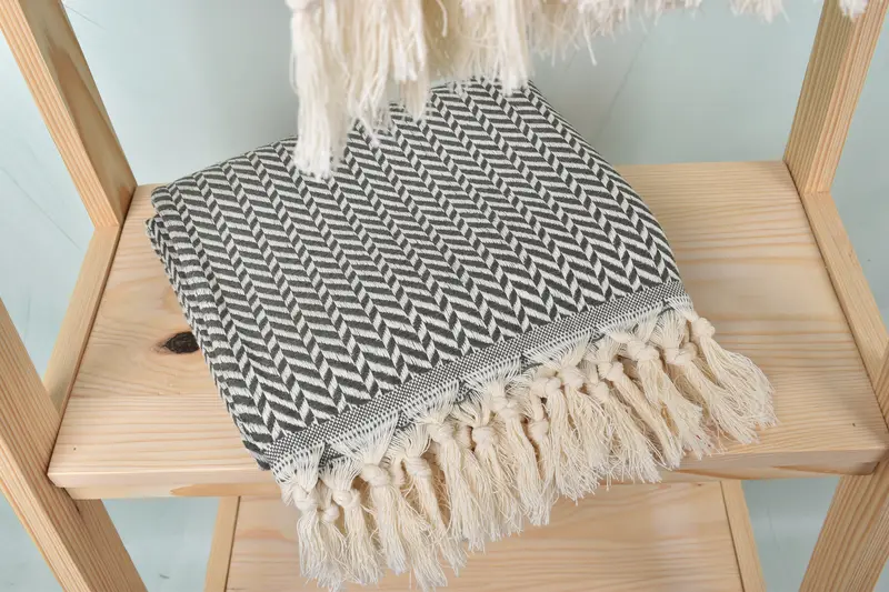 Lightweight towel, Spa Towel, Embroidered Turkish Towel, 70x40 Cotton Chevron Towel, Large Turkish Towel, Customized Towels, Turkish hand towel - 5