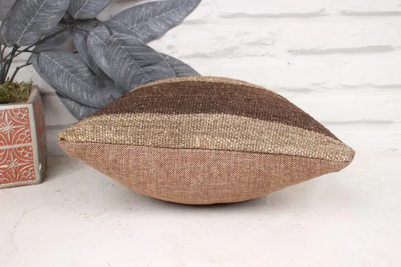 Handmade Kilim Cushion, 12x12 Beige Pillow, Aztec Pillow, Cushion Case, Office Chair Pillow, Gift Pillow, Pillow for Sofa, Yoga Pillow - 5
