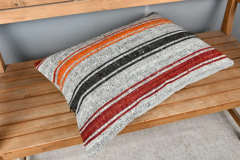 20x28 White Pillow Cover, Pillow for Couch, Kilim Cushion Sham, Indoor Cushion Cover, Antique Pillows, Pillow Sham - 3