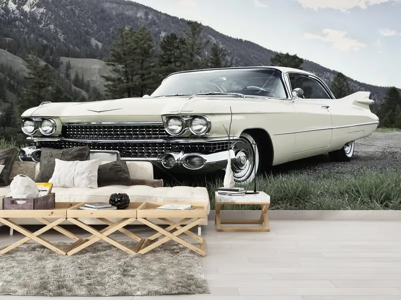 Car Wall Paper, Car Wall Print, Garage Wallpaper, Retro Car Wall Mural, Car Lover Gift Wall Decor, Vintage Car Wall Painting, - 3