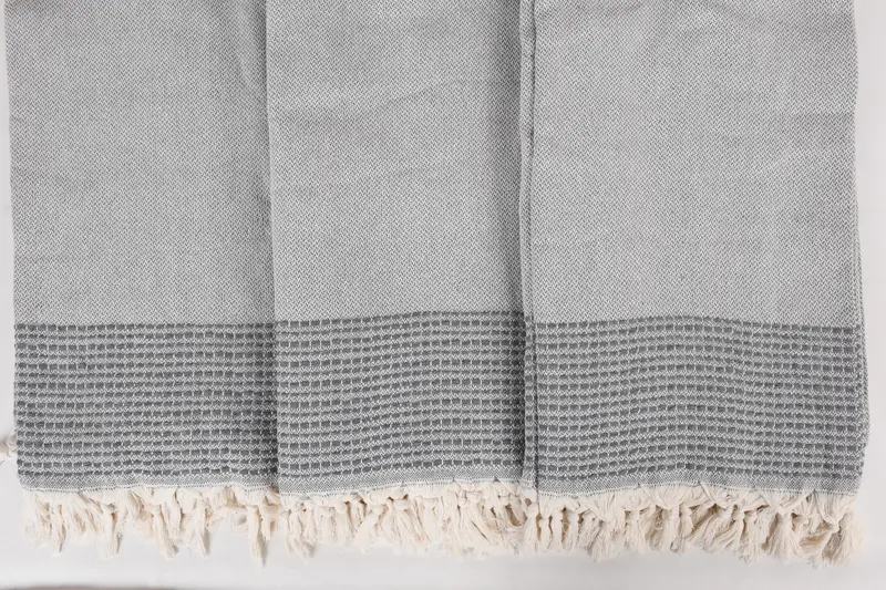 Decorative Bedspread, Turkish Blanket, Woven Blanket, 96x92 Cotton Striped Towel, Unique Gift, Turkish Cotton Throw Blanket, Bedspread - 7