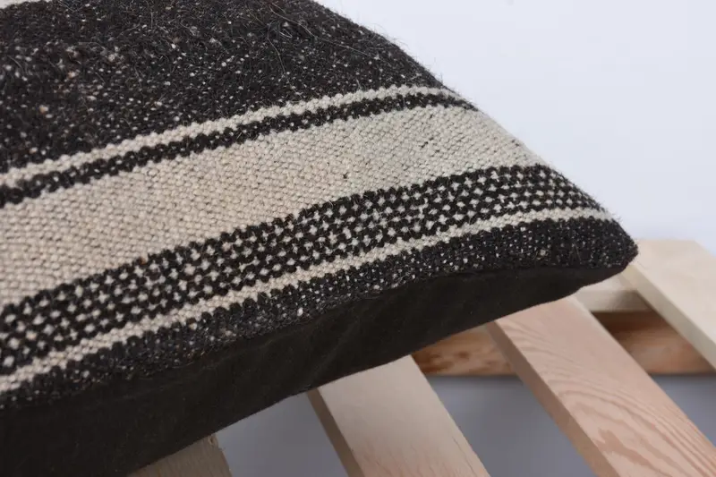 Living Room Throw Pillow Cover, Pillow Cover, Vintage Pillow, Handmade Kilim Cushion, Natural Pillow, Pillow for Sofa, 12x24 Brown Pillow Sham - 7