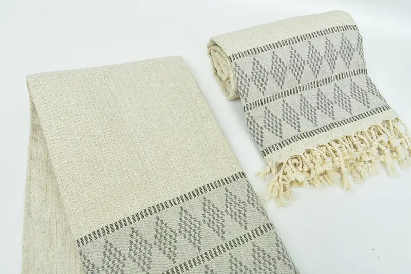 70x36 Linen Kilim Design Towel, Bridesmaid Gift Towel, Quick-Dry Beach Towel, Large Turkish Towel, Custom Turkish Towel, Baby Boy Gift - 7