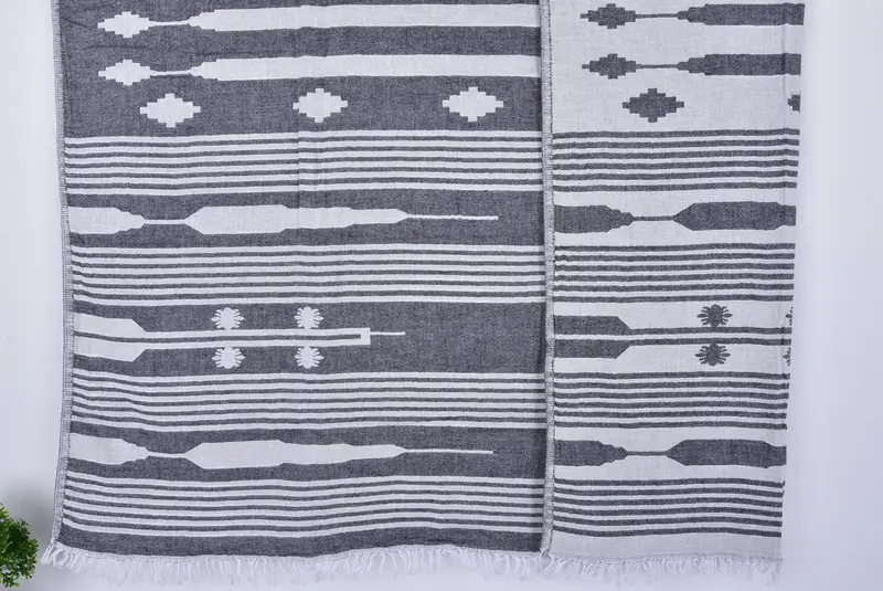 Custom Wedding Gifts, Turkish Bedspread, 84x60 Cotton Patterned Towel, House Warming Gift, Throw Blanket Couch, Family Gift Basket, Turkish Blanket - 7