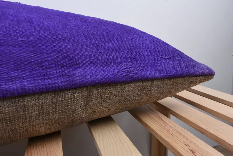 Anatolian Pillow Sham, Turkish Kilim Pillow, Cushion, Ethnical Kilim Rug Pillow, Pillow for Couch, 16x48 Purple Pillow Sham, Colorful Cushion - 7