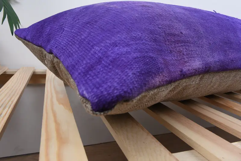Anatolian Pillow Sham, Turkish Kilim Pillow, Cushion, Ethnical Kilim Rug Pillow, Pillow for Couch, 16x48 Purple Pillow Sham, Colorful Cushion - 6