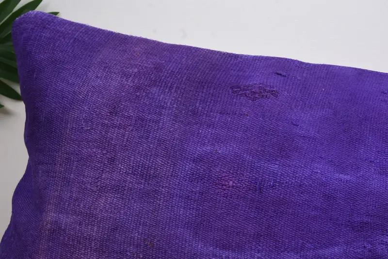 Anatolian Pillow Sham, Turkish Kilim Pillow, Cushion, Ethnical Kilim Rug Pillow, Pillow for Couch, 16x48 Purple Pillow Sham, Colorful Cushion - 2