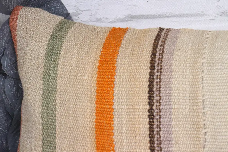 Pillow Cover, Ethnical Kilim Rug Pillow, Toss Cushion Cover, Boho Pillow Sham Cover, Vintage Pillow, 12x36 Beige Pillow Sham, Luxury Pillow Cover - 2