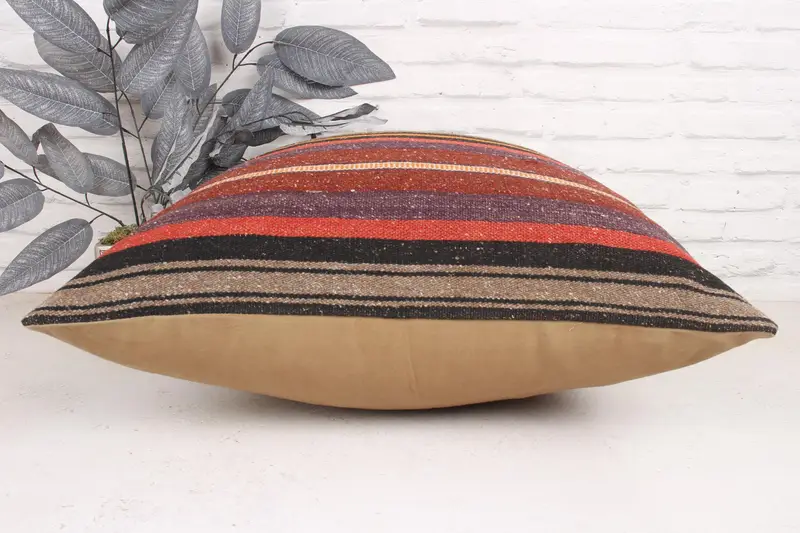 Seat Pillow Sham, Antique Pillows, Gift Pillow, 24x24 Red Pillow Case, Boho Chic Pillow, Cushion Cover, Pillow for Couch, Seat Cushion Cover - 5