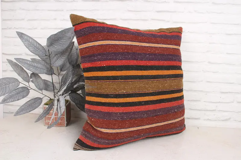 Seat Pillow Sham, Antique Pillows, Gift Pillow, 24x24 Red Pillow Case, Boho Chic Pillow, Cushion Cover, Pillow for Couch, Seat Cushion Cover - 3