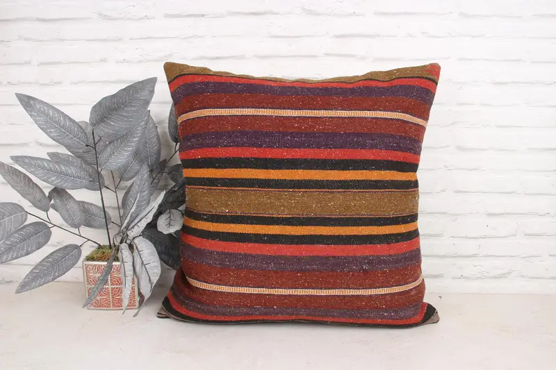 Seat Pillow Sham, Antique Pillows, Gift Pillow, 24x24 Red Pillow Case, Boho Chic Pillow, Cushion Cover, Pillow for Couch, Seat Cushion Cover - 1