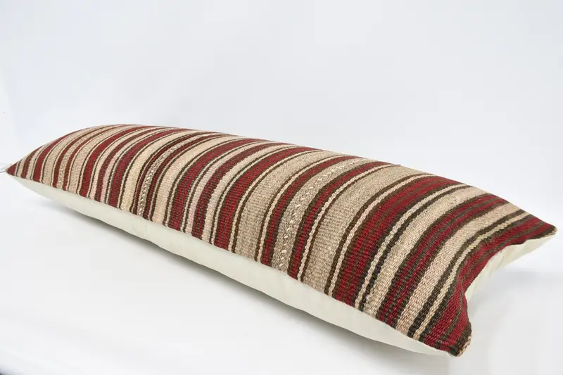 Pillow Cover, 16x48 Beige Cushion Case, Vintage Pillow, Kilim Pillow Cover, Turkish Corner Pillow Sham, Ethnical Kilim Rug Pillow - 5