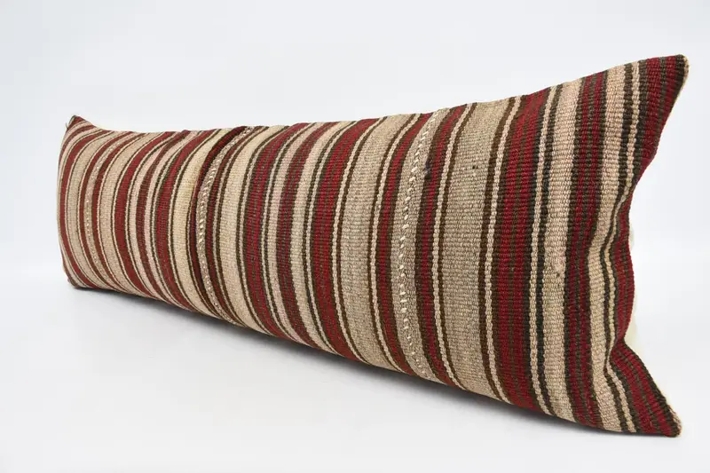 Pillow Cover, 16x48 Beige Cushion Case, Vintage Pillow, Kilim Pillow Cover, Turkish Corner Pillow Sham, Ethnical Kilim Rug Pillow - 4