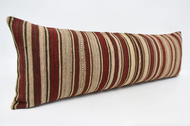Pillow Cover, 16x48 Beige Cushion Case, Vintage Pillow, Kilim Pillow Cover, Turkish Corner Pillow Sham, Ethnical Kilim Rug Pillow - 3