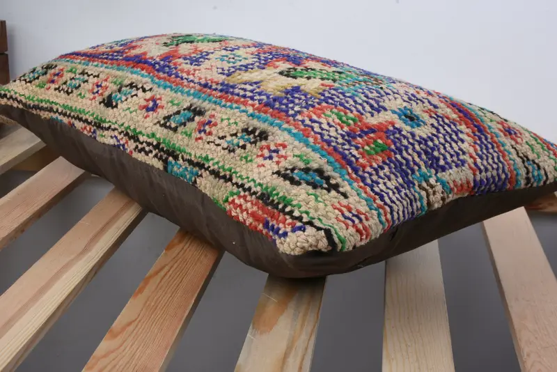 Pet Pillow, Colorful Pillow Sham, Kilim Pillow Cover, Cushion Case, Pillow for Couch, 12x20 Blue Pillow, Ethnic Cushion Cover, Vintage Pillow - 6
