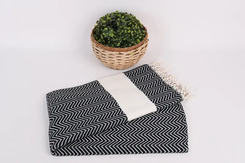 Customized Towels, Turkish beach towel, Authentic Turkish hammam peshtemal, Monogram Beach Towel, Housewarming Gift, 70x40 Cotton Zig zag Towel - 4