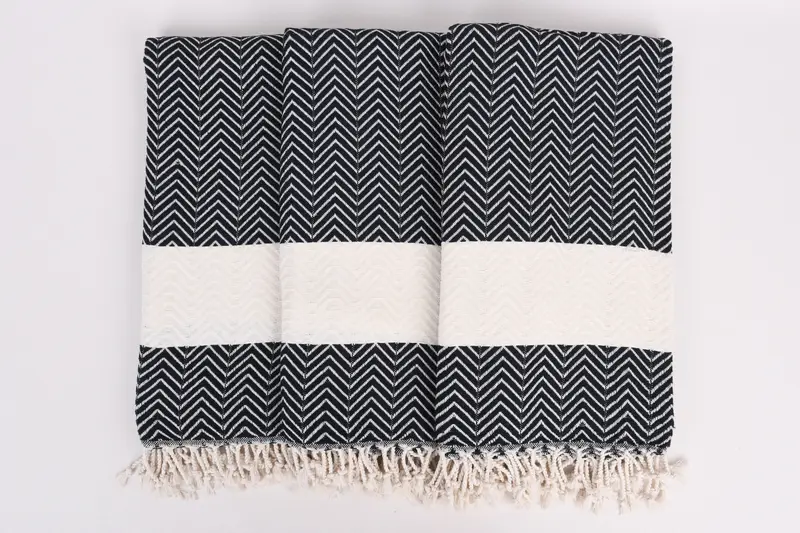 Customized Towels, Turkish beach towel, Authentic Turkish hammam peshtemal, Monogram Beach Towel, Housewarming Gift, 70x40 Cotton Zig zag Towel - 7