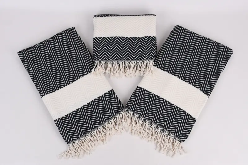 Customized Towels, Turkish beach towel, Authentic Turkish hammam peshtemal, Monogram Beach Towel, Housewarming Gift, 70x40 Cotton Zig zag Towel - 6