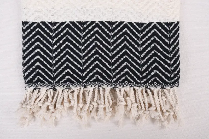 Customized Towels, Turkish beach towel, Authentic Turkish hammam peshtemal, Monogram Beach Towel, Housewarming Gift, 70x40 Cotton Zig zag Towel - 3