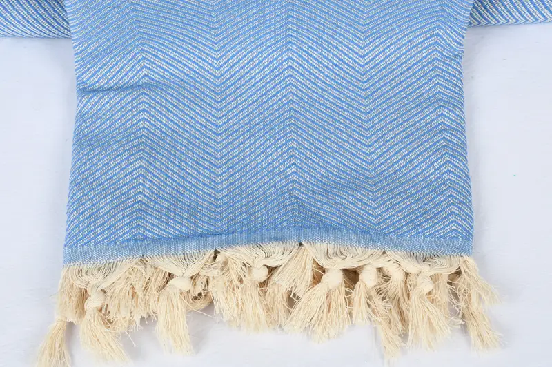 Woven Blanket, Best Friend Christmas Gift, Boho Throw Blankets, Monogram Beach Blanket, Bachelorette Gifts, 84x68 Cotton Zig zag Towel - 2
