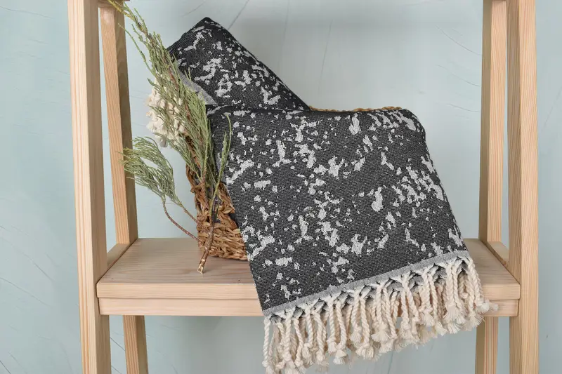 Oversized Beach Towel, Yoga Towel, Home Decor Gifts, 70x40 Cotton Carretta Patterned Towel, Engagement Gift, Embroidered Towel, Large Turkish Towel - 5