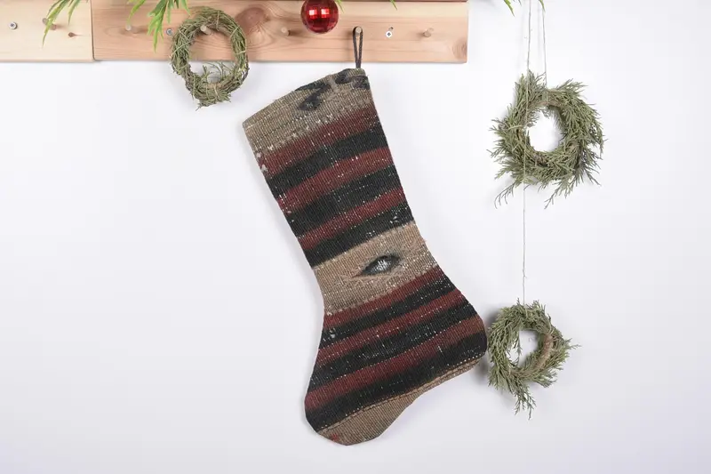 19 inç Noel Süsleri Deseni, Şenlikli Tatil Çorabı