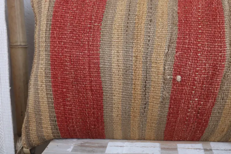 Vintage Kilim Pillow, Aztec Pillow Case, Home Decor Pillow, Sofa Bolster Pillow Cover, Pillow for Couch, Cushion Case, 12x36 Red Pillow - 3