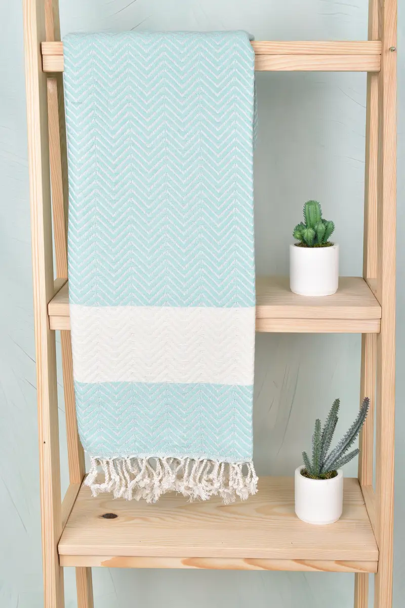 Bachelorette Party Favors, 70x40 Cotton Zig zag Towel, Organic towel, Spa Towel, Bridal Shower Gift, Bridesmaid Favors, Yoga Towel, Beach Towel Bulk - 8