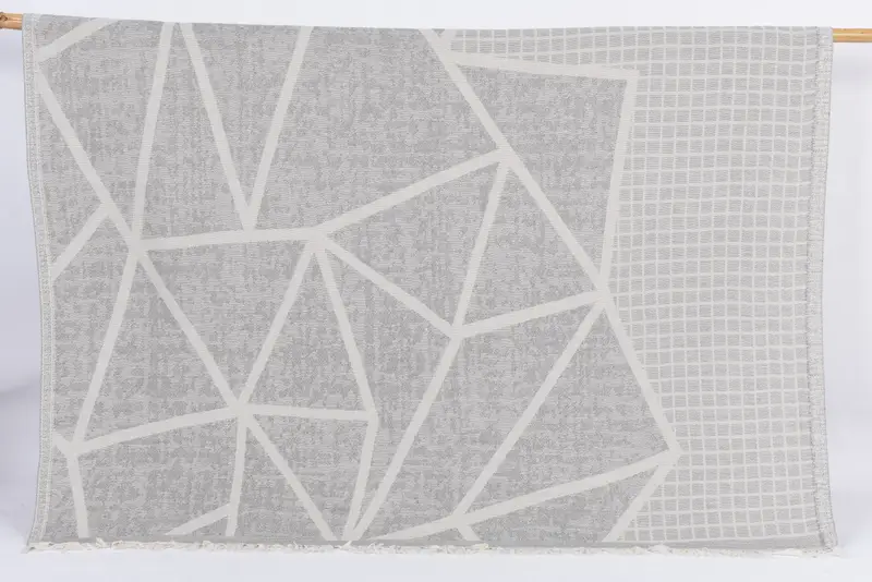 Beach Towel Personalized Organic Cotton Gray Asymmetric, 69x40 Inches