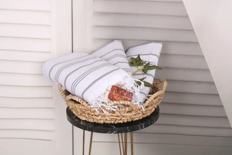 Small Bath Towels, Personalized Hand Towel, 40x24 Cotton Striped Towel, Personalized Dish Towel, Christmas Favors, Towel With Name, Best Friend Gift - 4
