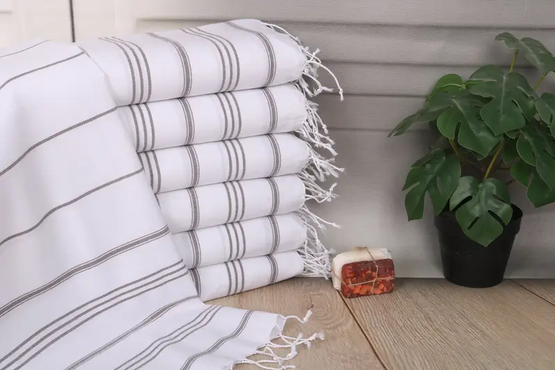 Small Bath Towels, Personalized Hand Towel, 40x24 Cotton Striped Towel, Personalized Dish Towel, Christmas Favors, Towel With Name, Best Friend Gift - 1