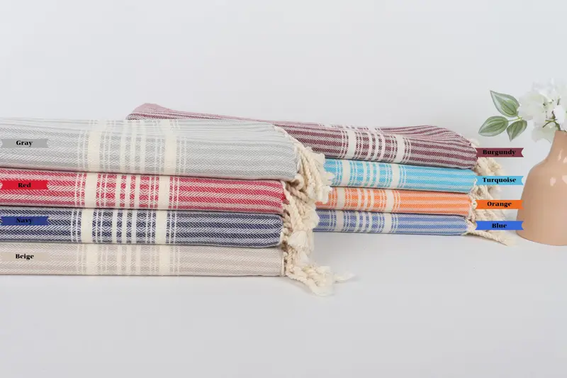 68x38 Linen Striped Towel, Family Gift, Bulk Order Towel, Bachelorette Party Decorations, Best Friend Gift, Best Wedding Gift, Housewarming Gift - 1