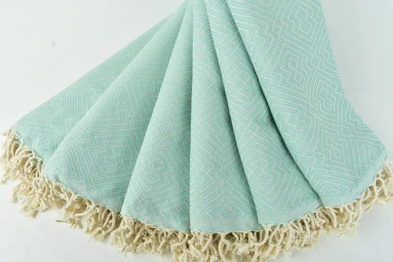 Organic Beach Towel, Wedding Towel, Custom Wedding Gift, 76x40 Cotton Diamond Towel, Custom Beach Towels, Unique Gift, Organic towel, Gifts For Him - 4