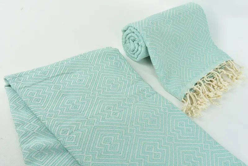 Organic Beach Towel, Wedding Towel, Custom Wedding Gift, 76x40 Cotton Diamond Towel, Custom Beach Towels, Unique Gift, Organic towel, Gifts For Him - 7
