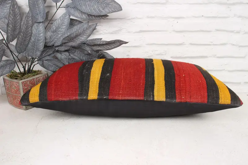 Christmas Cushion Cover, Throw Kilim Pillow, Turkish Kilim Pillow, Boho Pillow, Pillow Case, 12x24 Red Cushion Case, Tapestry Pillow Cover - 5