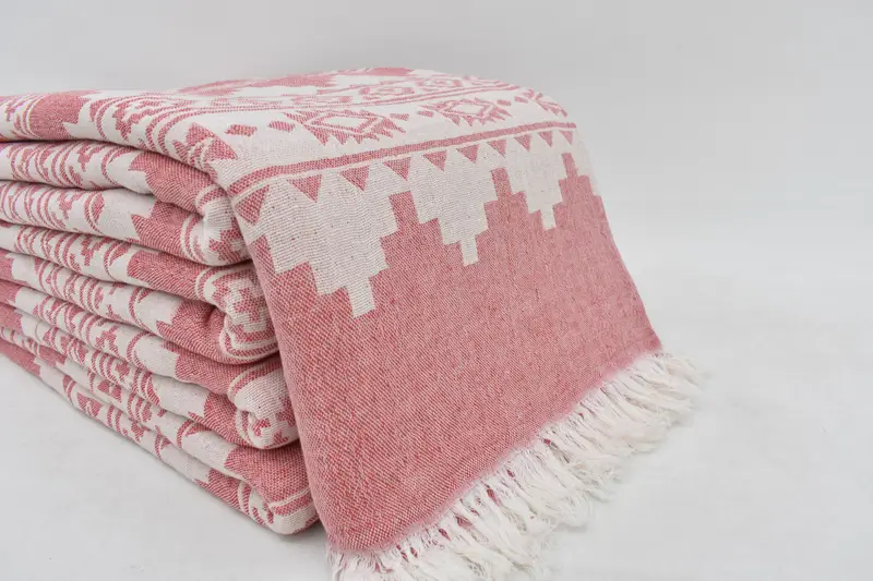 86x56 Cotton Kilim Towel, Bridal Shower Gift, Decorative Blanket, Bachelorette Party Gifts For Bride, Memorial Gift, Woven Throw Blanket - 3
