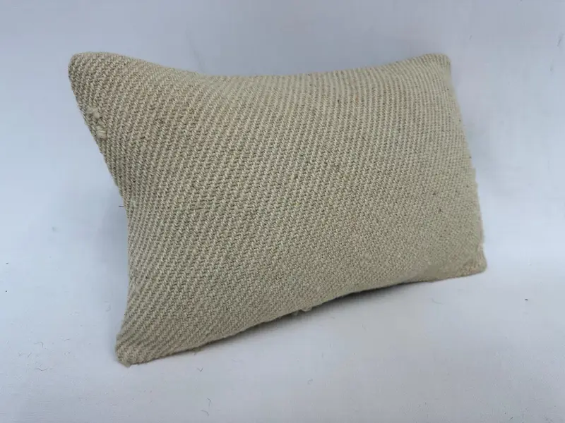 Traditional Cushion, Ethnical Kilim Rug Pillow, 12x20 Beige Cushion Cover, Cotton Pillow, Cushion Case, Antique Pillows, Kilim Cushion Sham - 3