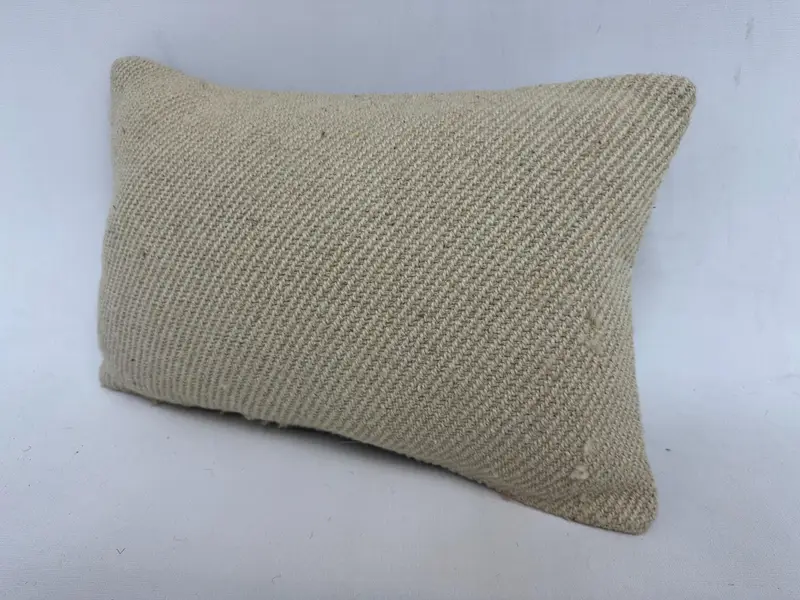 Traditional Cushion, Ethnical Kilim Rug Pillow, 12x20 Beige Cushion Cover, Cotton Pillow, Cushion Case, Antique Pillows, Kilim Cushion Sham - 4