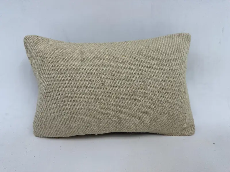 Traditional Cushion, Ethnical Kilim Rug Pillow, 12x20 Beige Cushion Cover, Cotton Pillow, Cushion Case, Antique Pillows, Kilim Cushion Sham - 1