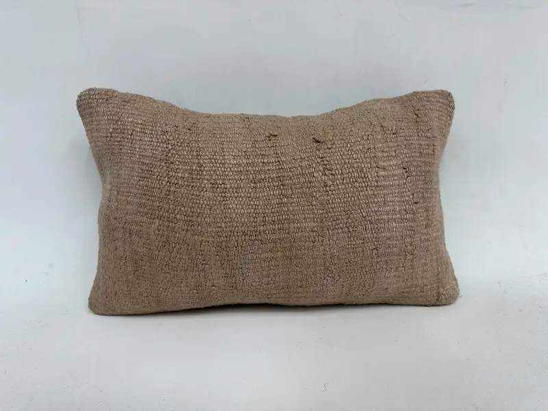 Kilim Pillow, Pillow Cover, Turkish Kilim Pillow, Accent Throw Cushion Cover, Ethnic Pillow Cover Cushion, Boho Pillow, 12x20 Beige Pillow - 1