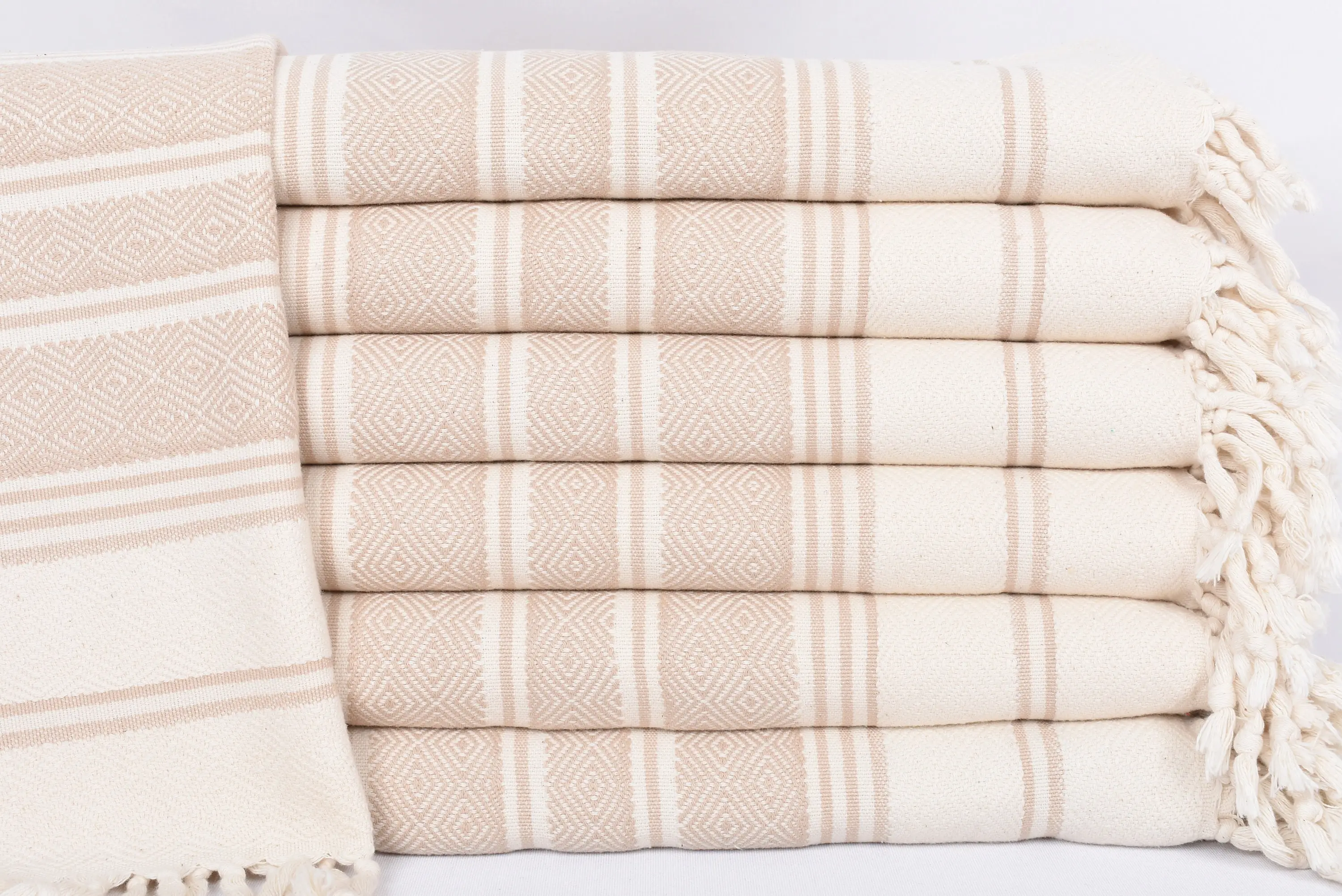 Kitchen Towel Organic Cotton Beige-Natural Diamond, 40x18 Inches - 1