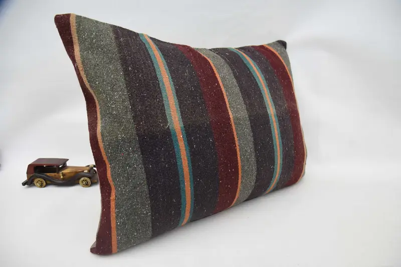 Antique Pillows, 20x28 Brown Cushion Case, Vintage Kilim Throw Pillow, Authentic Pillow Cover, Outdoor Throw Pillow, Pillow Case, Turkish Pillow - 3