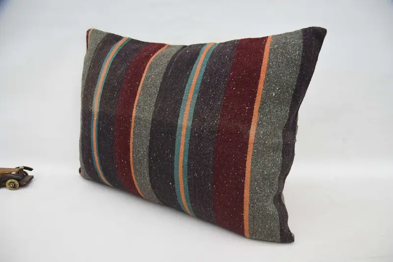 Antique Pillows, 20x28 Brown Cushion Case, Vintage Kilim Throw Pillow, Authentic Pillow Cover, Outdoor Throw Pillow, Pillow Case, Turkish Pillow - 5