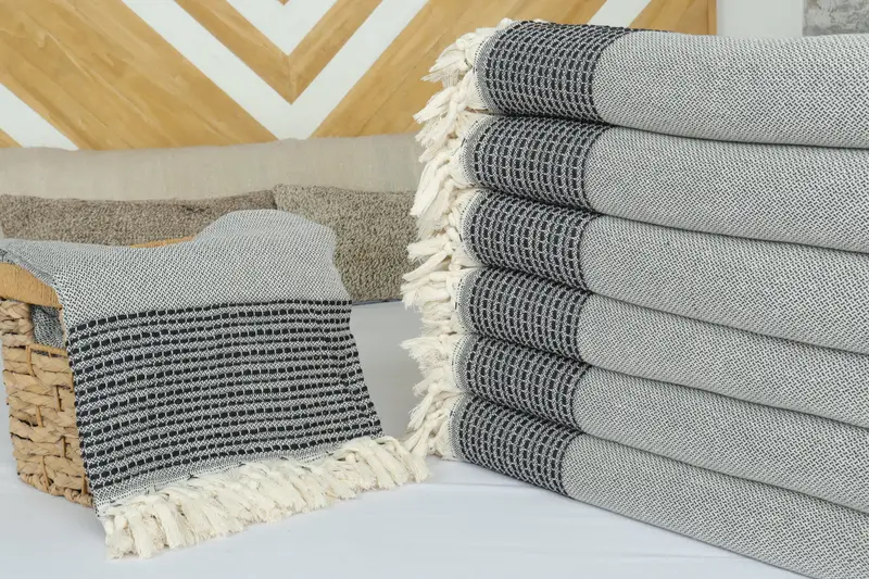 Organic Throw, 96x92 Cotton Striped Towel, Bachelorette Party Gifts For Bride, Bridesmaid Gifts, Personalized Gifts, Unique Gift, Bridal Shower Gift - 4