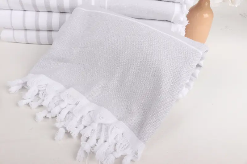 Peshtemal, Turkish Towel Set, 70x36 Cotton Striped Terry Towel, Organic Turkish towel, Absorbent Turkish towel, Personalized Wedding Gift - 4