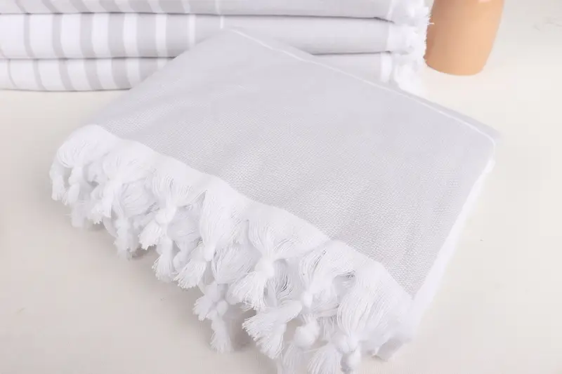 Peshtemal, Turkish Towel Set, 70x36 Cotton Striped Terry Towel, Organic Turkish towel, Absorbent Turkish towel, Personalized Wedding Gift - 5