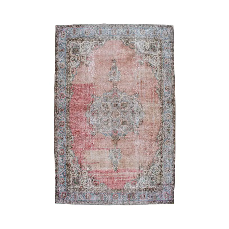 7.1x10.8 ft Vintage Rug, Oversize Turkish Rug, Red Patchwork Rug - 1