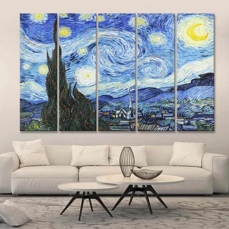 Vincent Van Gogh, The Starry Night, Van Gogh Painting, Van Gogh Print, The Starry Night Canvas, Vintage Art, Starry Night Decor, Wall Art, - 4